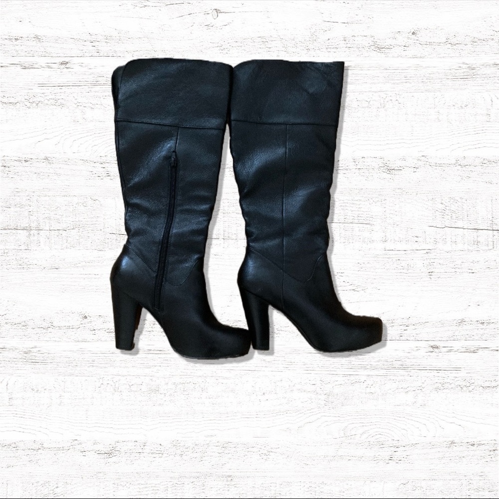 Black high heel boots